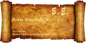 Bohn Euszták névjegykártya